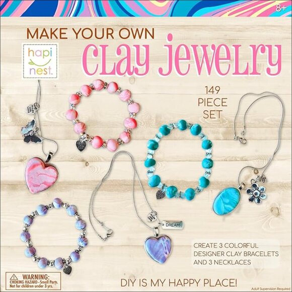 Other - Clay Jewelry Making Kit with Polymer Clay, Charms, and Beads
